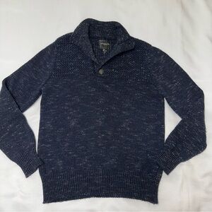 Paolo Mondo Navy Blue and gray wool blend Men's Sweater size large